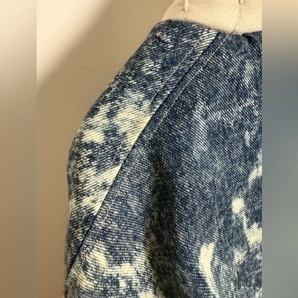 Custom Kimono Style Acid Wash Bleached Jean Denim Jacket - Picture 9 of 12